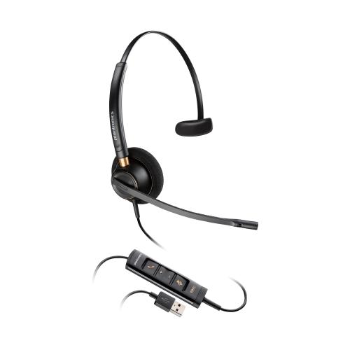 POLY EncorePro 515 Monoaural with USB-A Headset Auricolare Cablato A Padiglione Ufficio USB tipo A Nero
