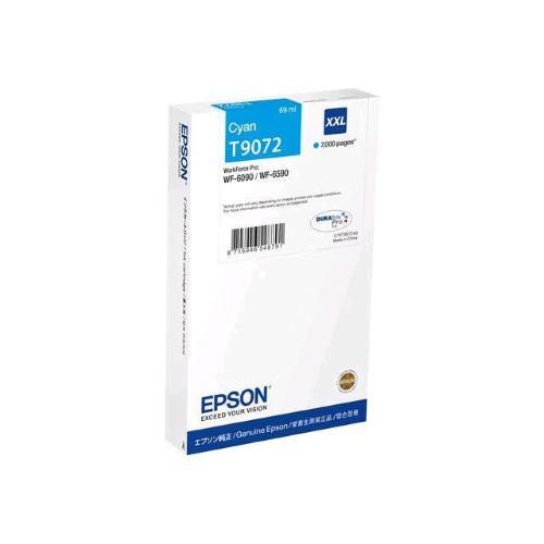 EPSON T9072 DURABRITE PRO CARTUCCIA INK CIANO XXL 69 ML PER WORKFORCE PRO WF-6090, WF-6590 7.000 PAGINE
