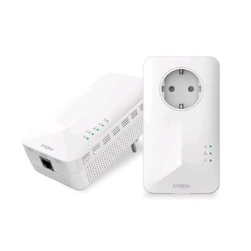 STRONG POWERLINE WIFI 1000 DUO KIT DI 1 ADATTATORE POWERLINE 1000 + 1 ADATTATORE POWERLINE WI-FI 1000 1000 Mbit/s BIANCO