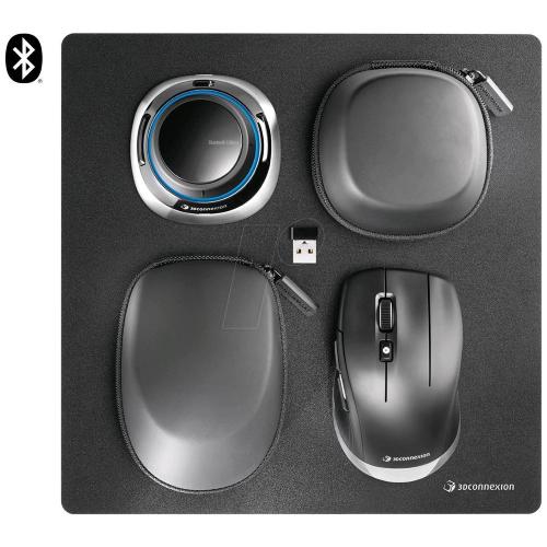 3DCONNEXION SPACEMOUSE WIRELESS KIT 2 MOUSE UNIVERSALE PER CAD E 3DMANO DESTRA RF WIRELESS + BLUETOOTH + USB TYPE-A OTTICO