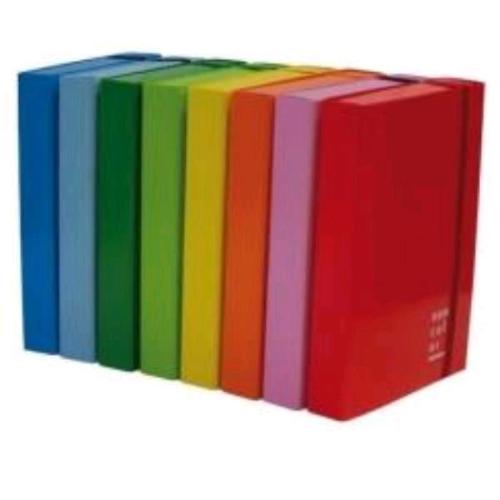 BREFIOCART NEW COLOR CARTELLA 3 LEMBI CON ELASTICO PIATTO 250X350 mm DORSO 3 CM ROSA