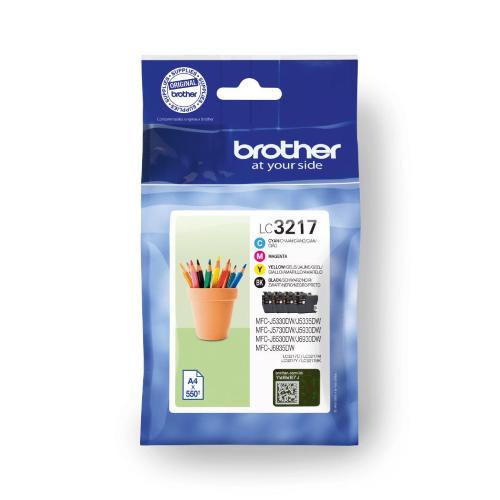 BROTHER MULTIPACK LC-3217VAL CARTUCCE NERO + CIANO + MAGENTA + GIALLO