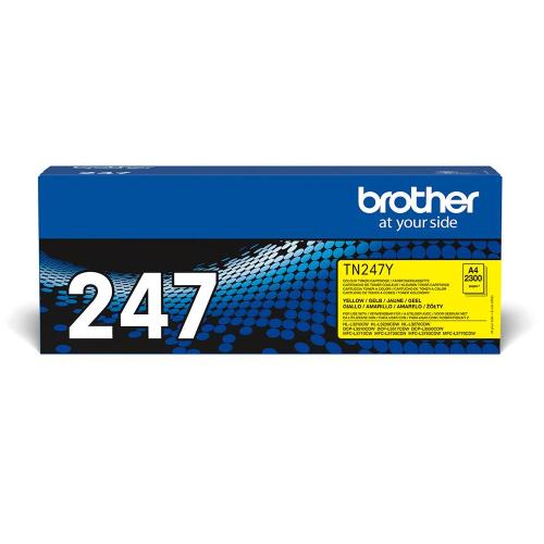 BROTHER TN-247Y TONER ALTA CAPACITA' GIALLO 2.300 PAG PER HLL3210CW / HLL3230CDW / HLL3270CDW / DCPL3550CDW / MFCL3730CDN / MFCL3750CDW / MFCL3770CDW