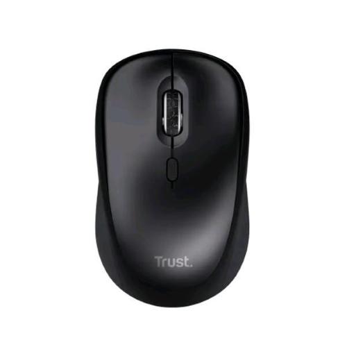 MOUSE TRUST Yvi+ SILENT WIRELESS MOUSE OTTICO SILENZIOSO 2.4GHz AMBIDESTRO 16.00DPI 4 TASTI NERO