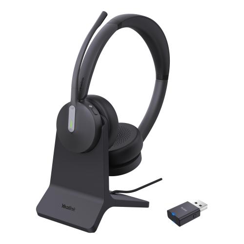 Yealink WH64 Hybird Dual with Charging Stand Teams Auricolare Wireless A Padiglione Ufficio USB tipo-C Bluetooth Base di ricarica Nero