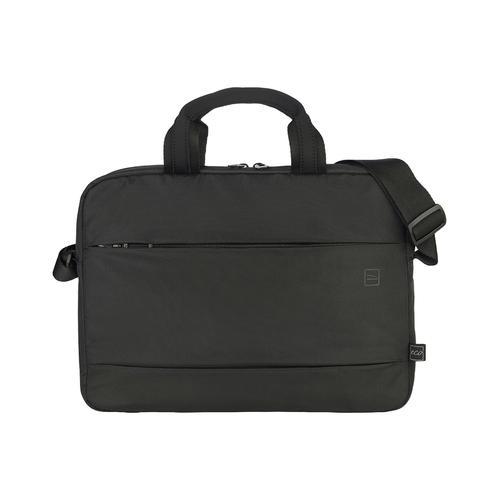 TUCANO GLOBAL 2 BORSA PER NOTEBOOK DA 14" IN PLASTICA RECICLATA TASCA FRONTALE E TASCA INTERNA CON TRACOLLA NERO
