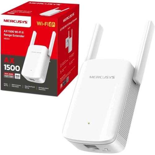 MERCUSYS ME60X WIRELESS RANGE EXTENDER AX1500 300M DUAL BAND 2.4/5GHz 1 PORTA GIGABIT BIANCO