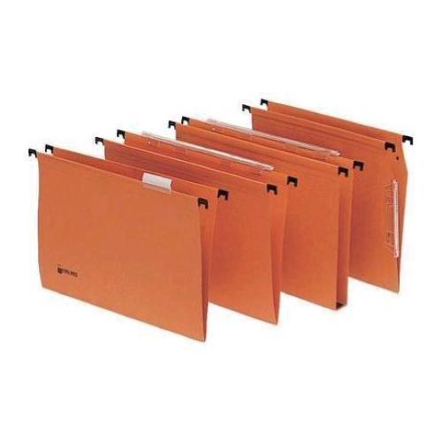 KING MEC SIGNALETIC CARTELLE SOSPESE IN CARTONCINO DA CASSETTO INTERASSE 330MM FONDO A U COL. ARANCIO CONF 25 Pz.