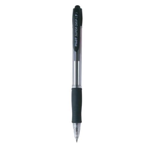 PILOT SUPER GRIP PENNA A SFERA A SCATTO NERO PUNTA CONICA 1mm CONF 12 Pz.