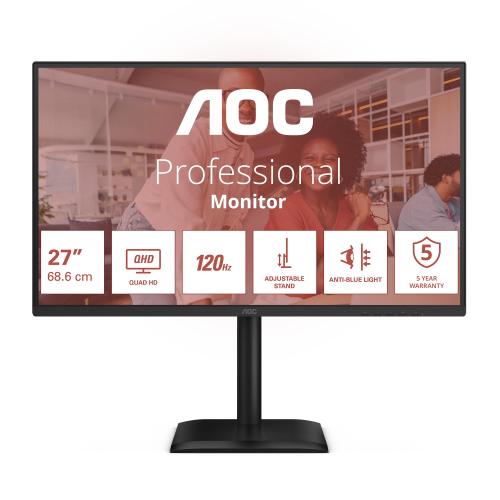 MON 27IPS QHD HDMI DP USBC USB MM AOC Q27E4CV 120HZ PIVOT REG ALTEZZA