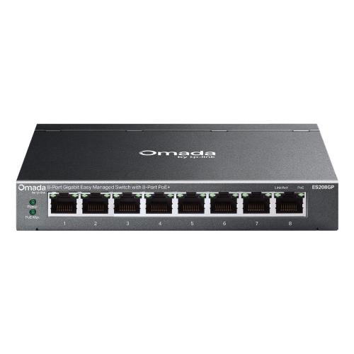 TP-Link Omada ES208GP switch di rete Gestito L2 Gigabit Ethernet (10/100/1000) Supporto Power over Ethernet (PoE) DIN rail Nero