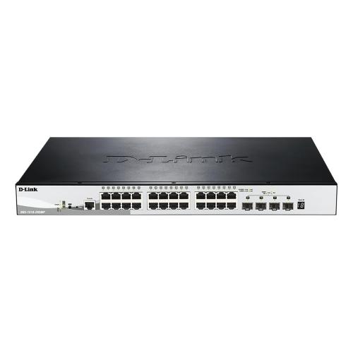 D-Link DGS-1510-28XMP switch di rete Gestito L2/L3 Gigabit Ethernet (10/100/1000) Supporto Power over Ethernet (PoE) Nero, Grigio
