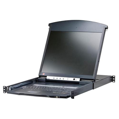 8-PORT CAT 5 DUAL RAIL 17" LCD ES