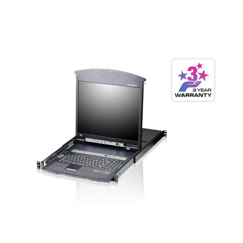 8-PORT CAT 5 DUAL RAIL 19" LCD UK