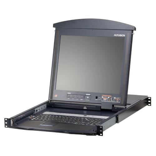 16-PORT CAT 5 DUAL RAIL 19" LCD ES