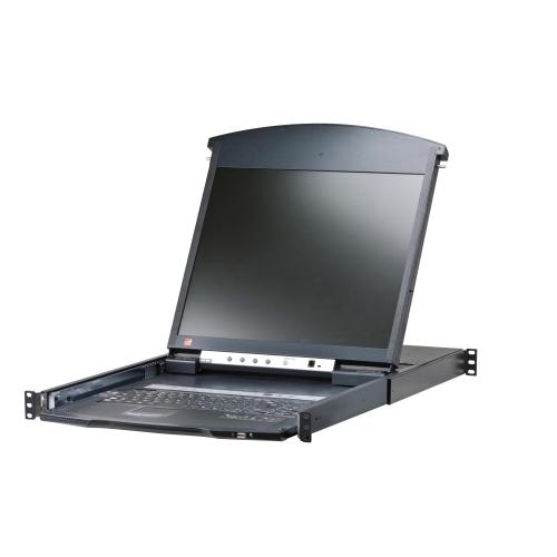 8-PORT CAT 5 DUAL RAIL 19" LCD FR