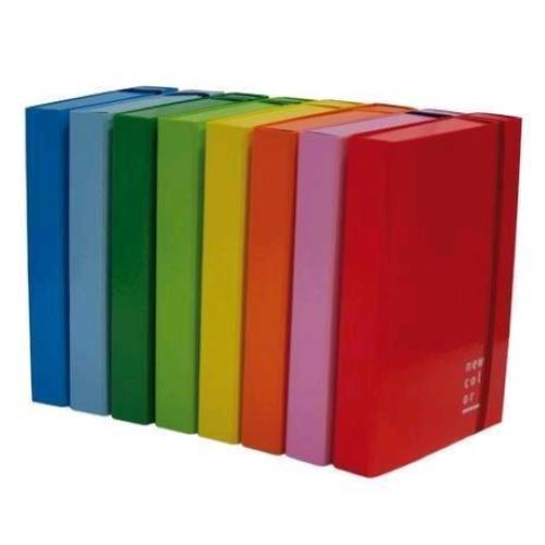 BREFIOCART NEW COLOR CARTELLE C/ELASTICO PIATTO IN CARTONCINO PLASTIFICATO 250X350MM A4 DORSO 10CM COL. ROSSO