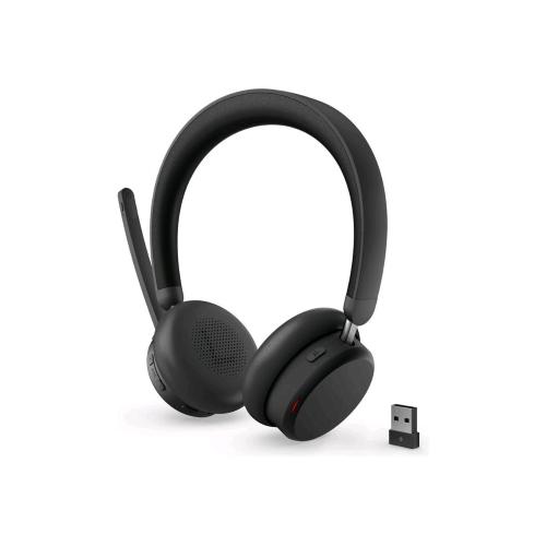 LENOVO 6550 CUFFIE CON MICROFONO OVER EAR BLUETOOTH ELIMINAZIONE RUMORE ATTIVA ANC USB-C CERTIFICATO PER MICROSOFT TEAMS NERO