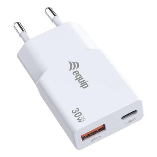 EQUIP ALIMENTATORE 30W GAN 2 PORTE SLIM W 1*USB C+1*USB A QC+PD3.0