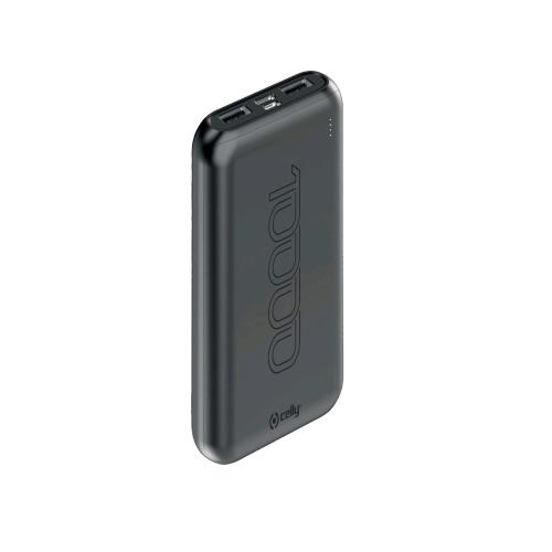 CELLY POWER BANK 10.000mAh INPUT USB-C OUTPUT 1 x USB-C + 2 x USB-A BLACK