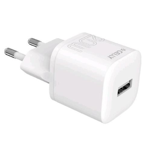 CELLY PROCOMPACT2 CARICABATTERIE DA RETE GaN PD 20 W USB-A BIANCO