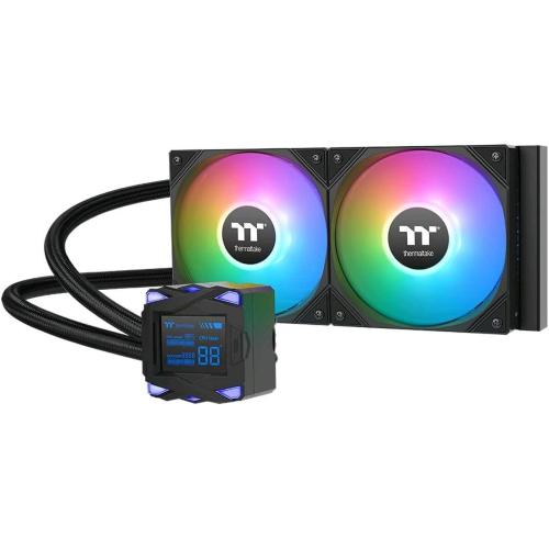 THERMALTAKE LA240-S ARGB SYNC/ALL-IN-ONE LIQUID COOLER SYSTEM 2 VENTOLE 120mm DISPLAY 2.4" Socket:2066/2011/2011-3/1700/1200/1156/1155/1151/115 /AM5/AM4 NERO