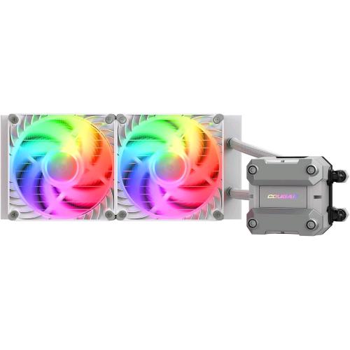 COUGAR POSEIDON ULTRA ARGB 240 CPU LIQUID COOLER DISSIPATORE PER CPU A LIQUIDO RGB 2 VENTOLE 120mm INTEL 1851/1700/1200 AMD AM5/AM4 BIANCO