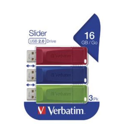 MEMORY USB 16GB SLIDER TRIPACK