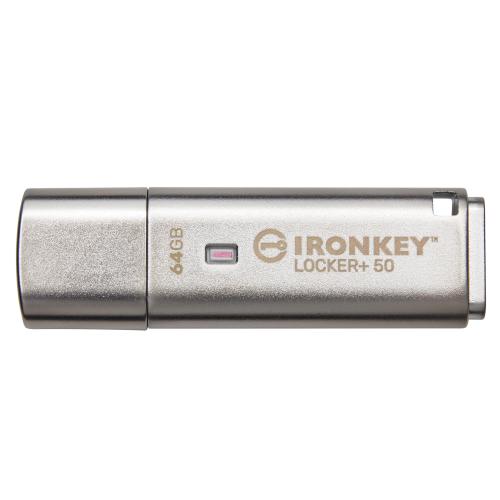 KINGSTON IRONKEY LOCKER+ 50 CHIAVETTA USB 3.2 64GB 145 MB/S VELOCITA DI LETTURA 115 MB/S VELOCITA DI SCRITTURA ARGENTO