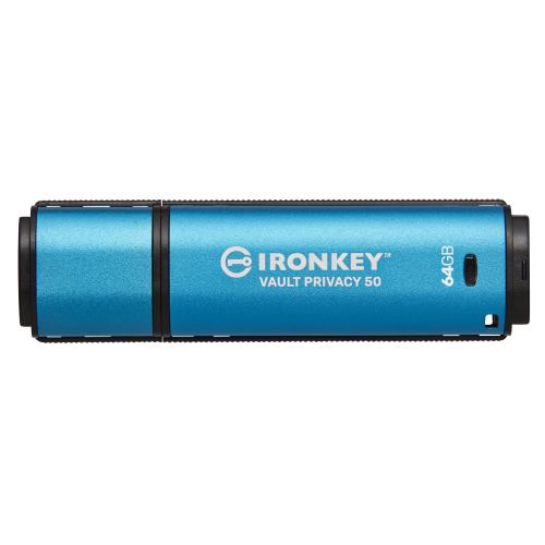 KINGSTON IRONKEY VAULT PRIVACY 50 64GB CHIAVETTA USB-A 3.2 GEN 1 CRITTOGRAFATO BLU