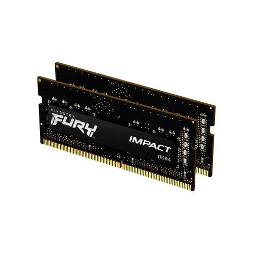 KINGSTON FURY IMPACT KIT MEMORIA RAM 2X16GB 32GB TOTALI 3.200 MHZ TECNOLOGIA DDR4 TIPOLOGIA SO DIMM 260 PIN BLACK