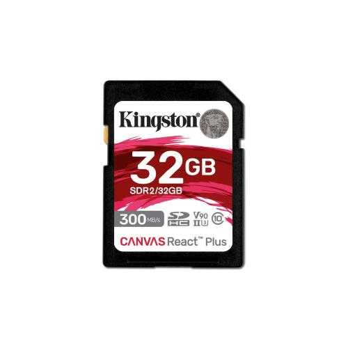KINGSTON CANVAS REACT PLUS MEMORY CARD SDHC 32GB UHS-II CLASSE 10 V30