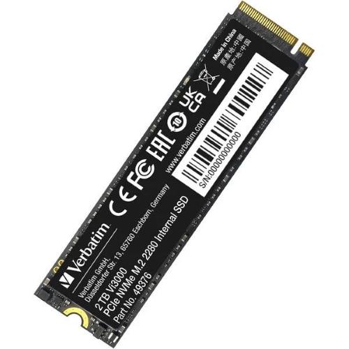 VERBATIM Vi3000 SSD 2.000GB M.2 NVMe PCIe Gen 3.0 x 4 LETTURA 3.300 MB/s-SCRITTURA 3.000 MB/s
