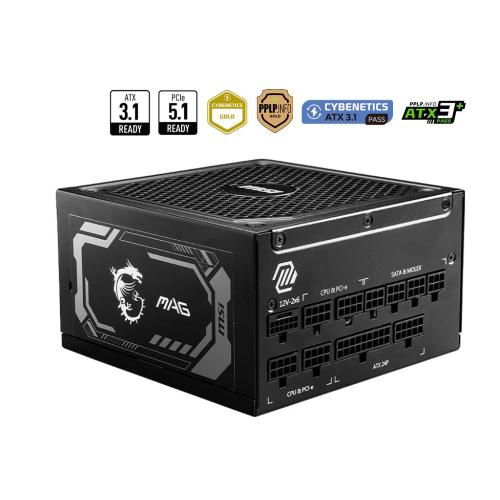MSI MAG A1000GL PCIE 5 ALIMENTATORE 1000W MODULARE 80+ GOLD PFC ATTIVO ATX 3.1