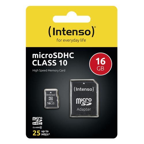 INTENSO 3413470 SCHEDA MICRO SD HC 16GB CLASSE 10 CON ADATTATORE SD
