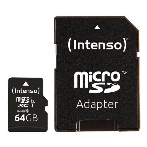INTENSO MICRO SD UHS-I PREMIUM CON INCL SD ADAPTER 64GB CONFEZIONE DA 3 PZ