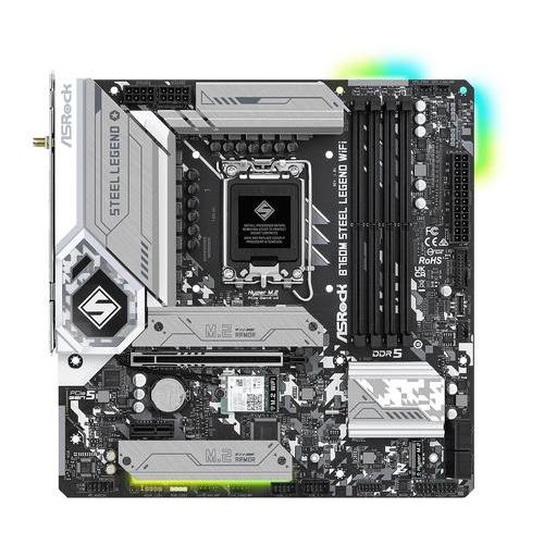 ASROCK B760M STEEL LEGEND WIFI INTEL B760 LGA 1700 MICRO ATX 4 x DDR5 WI-FI 6E- 2.5GB ETHERNET