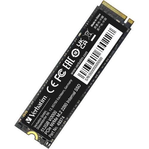 VERBATIM Vi3000 SSD 512GB M.2 NVMe PCIe Gen 3.0 x 4 LETTURA 3.300 MB/s-SCRITTURA 2.500 MB/s