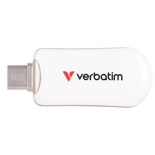 VERBATIM PEN DISK PLECTRA USB-C 3.2 GEN 1 FLASH DRIVE WHITE 64GB