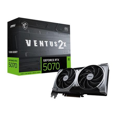 MSI VGA GEFORCE RTX 5070, RTX 5070 12G VENTUS 2X OC, 12GB GDDR7, HDMI/DP*3, ATX, DUAL FAN, OC