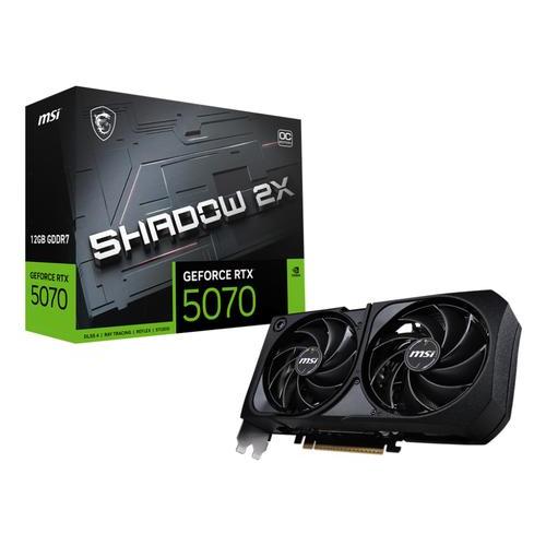 MSI GEFORCE RTX 5070 12G SHADOW 2X OC NVIDIA 12GB GDDR7 DUAL FAN PCI Express 5.0 - 1 x HDMI 3 x DISPLAYPORT