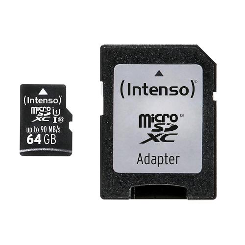 INTENSO 3433490 MICRO SD XC 64GB CLASSE 10 CON ADATTATORE SD