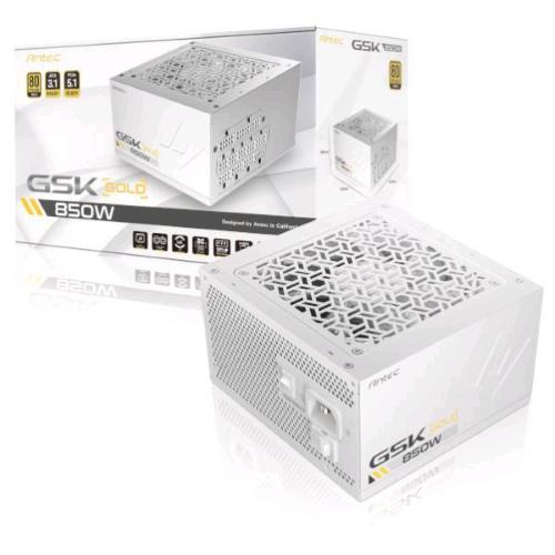ANTEC GSK850 WHITE ALIMENTATORE 850 W ATX3.1 80 PLUS GOLD VENTOLA 120mm BIANCO