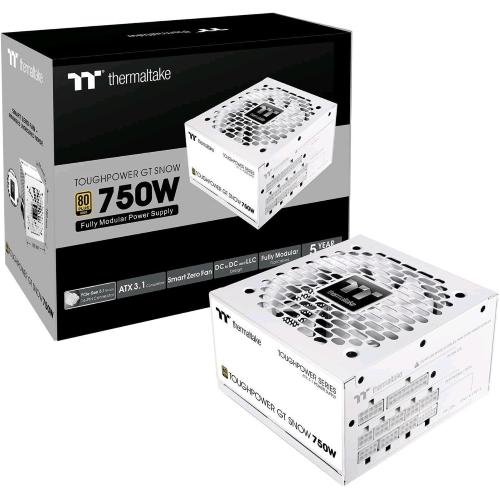 THERMALTAKE TOUGHPOWER GT 750 ALIMENTATORE 750 W 80+ GOLD COMPLETAMENTE MODULARE ATX 3.1 SNOW WHITE