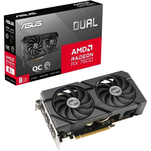 ASUS RADEON RX 7600 DUAL-RX7600-O8G-EVO OC EDITION 8GB GDDR6 PCI Express 4.0 - DUAL FAN 1 x HDMI 3 x DISPLAYPORT
