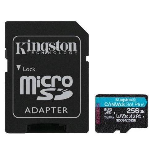 KINGSTON CANVAS GO PLUS 256GB MICROSDXC CON ADATTATORE CL10 A2 U3 V30 200MB/s