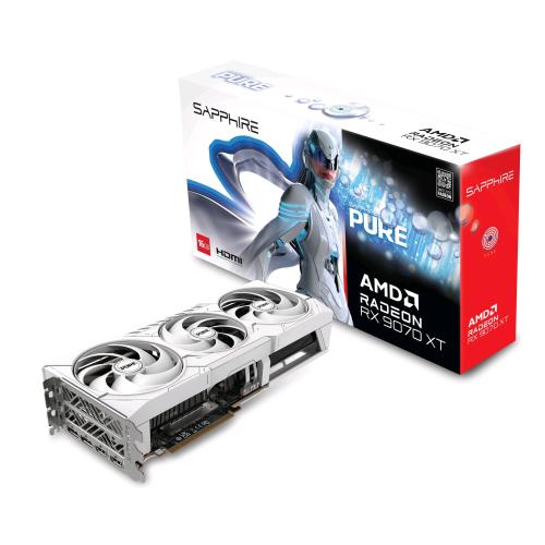 SAPPHIRE PURE RADEON RX 9070 XT PURE GAMING OC AMD 16 GB GDDR6 TRIPLE FAN PCI Express x16 5.0