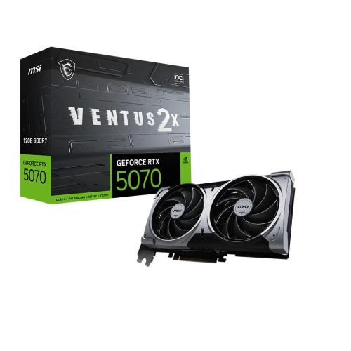 MSI GEFORCE RTX 5070 12G VENTUS 2X OC 12GB GDDR7 DLSS4 DUAL FAN PCIe 5.0 16x -1 x HDMI 3 x DISPLAYPORT