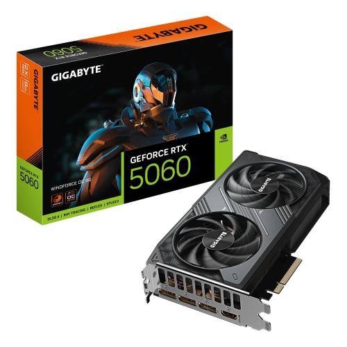 GIGABYTE GEFORCE RTX 5060 WINDFORCE OC 8GB GDDR7 DLSS4 DUAL FAN PCI Express 5.0 16x