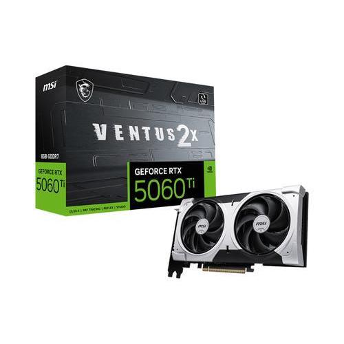 MSI GEFORCE RTX 5060 Ti 8G VENTUS 2X PLUS NVIDIA 8 GB GDDR7 DUAL FAN PCI Express x16 5.0 - 1 x HDMI 3 x DISPLAYPORT